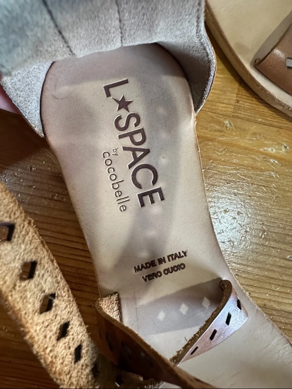 l*space by Cocobelle Brown Laser-Cut Leather Strappy Sandals - Picture 2 of 10